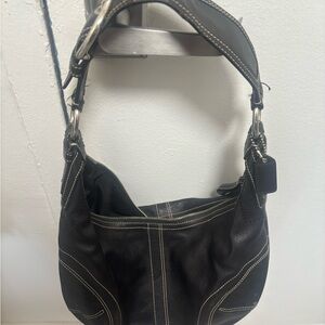 Coach Black Leather Hobo Bag